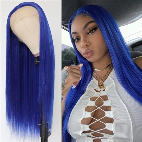 Streaks Heat Resistant Fiber Hair Synthetic Lace Front Wigs - #B-Blonde
